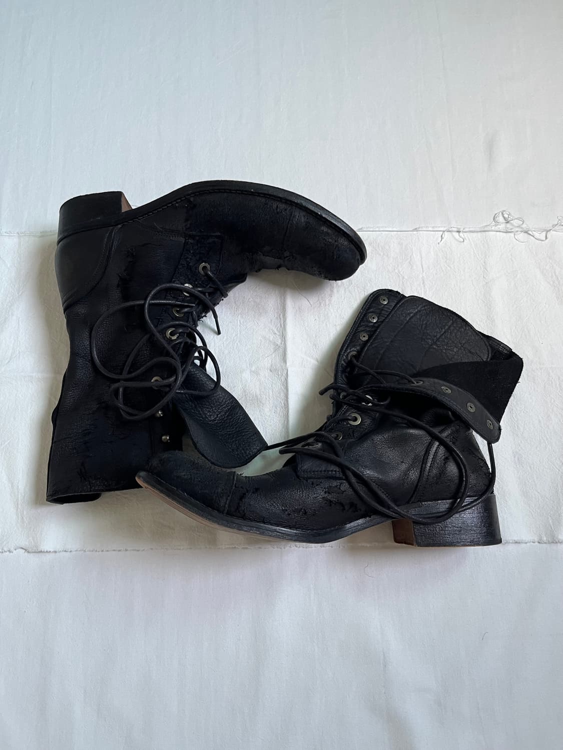 Obelisk Sheepskin Lace Up Leather Boots 상품이미지3