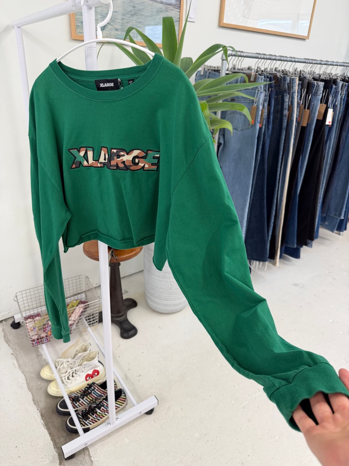 일본빈티지 X-LARGE 카모 빈티지 크롭슬리브 상품이미지3
