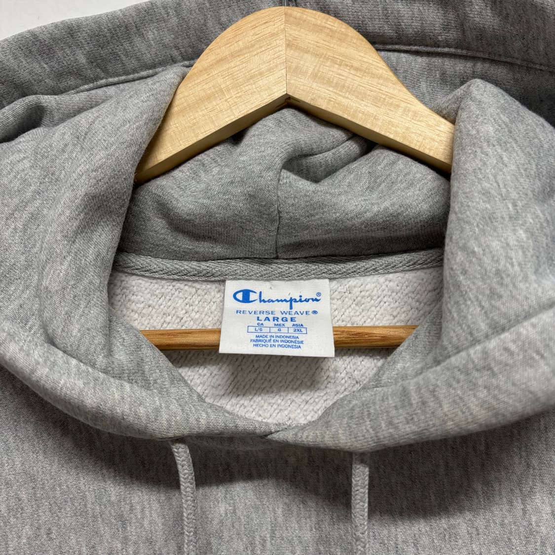 챔피온 리버스위브 그레이 후드티 상품이미지3