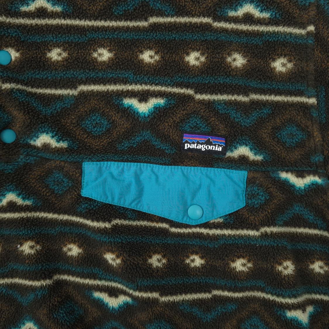 12FW 파타고니아 신칠라 스냅-T 플리스 브라운 그린 네이티브 패턴 상품이미지4