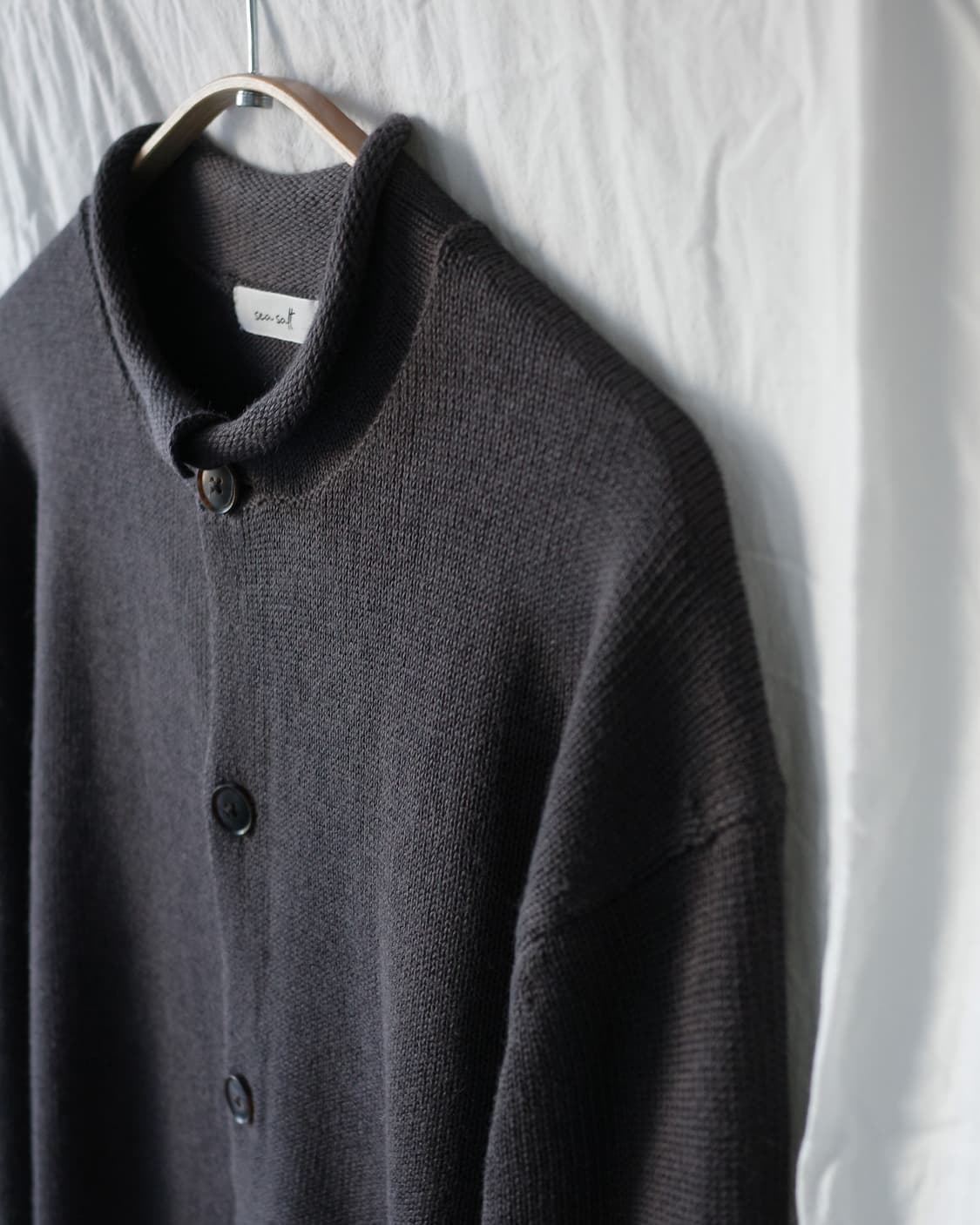 seasalt 씨솔트 루프 헴 가디건 차콜브라운 4size 새상품 상품이미지4