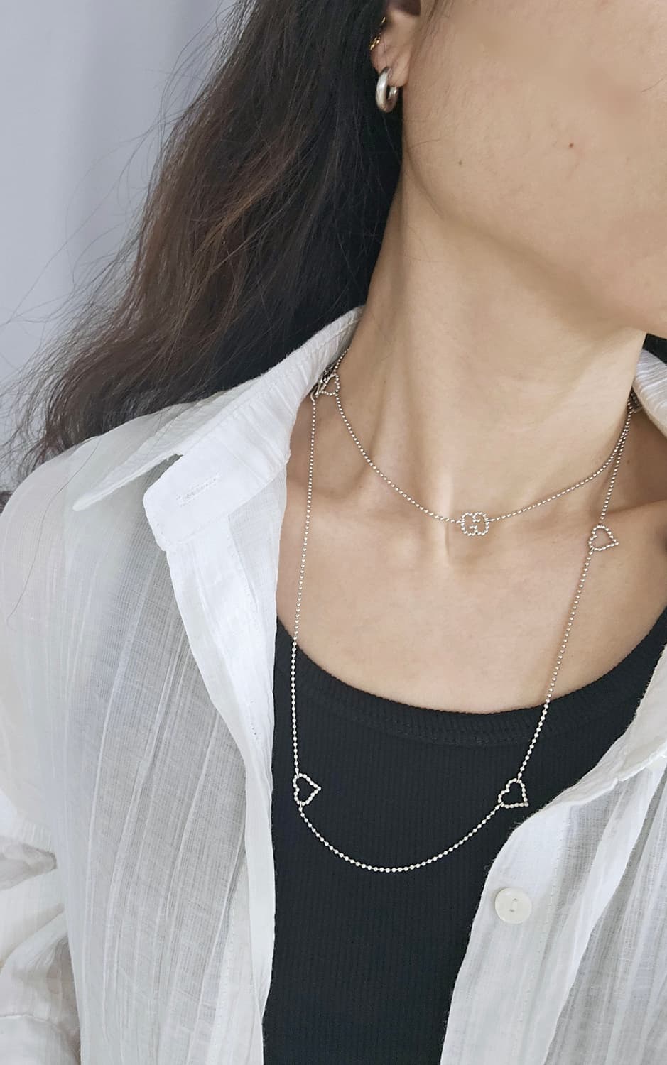 [희귀템] 구찌 925 하트 볼체인 롱 목걸이 90cm [정품/풀박스] 상품이미지6