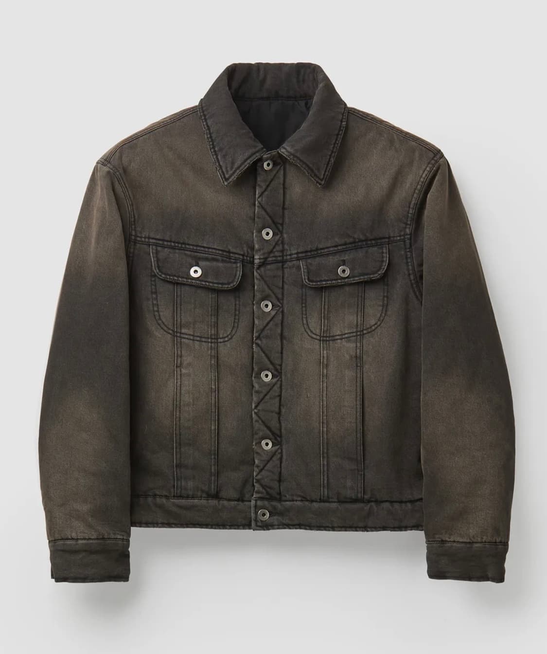 [L] 쿠어 머드 다잉 패디드 데님 자켓 (워시드블랙) 상품이미지1