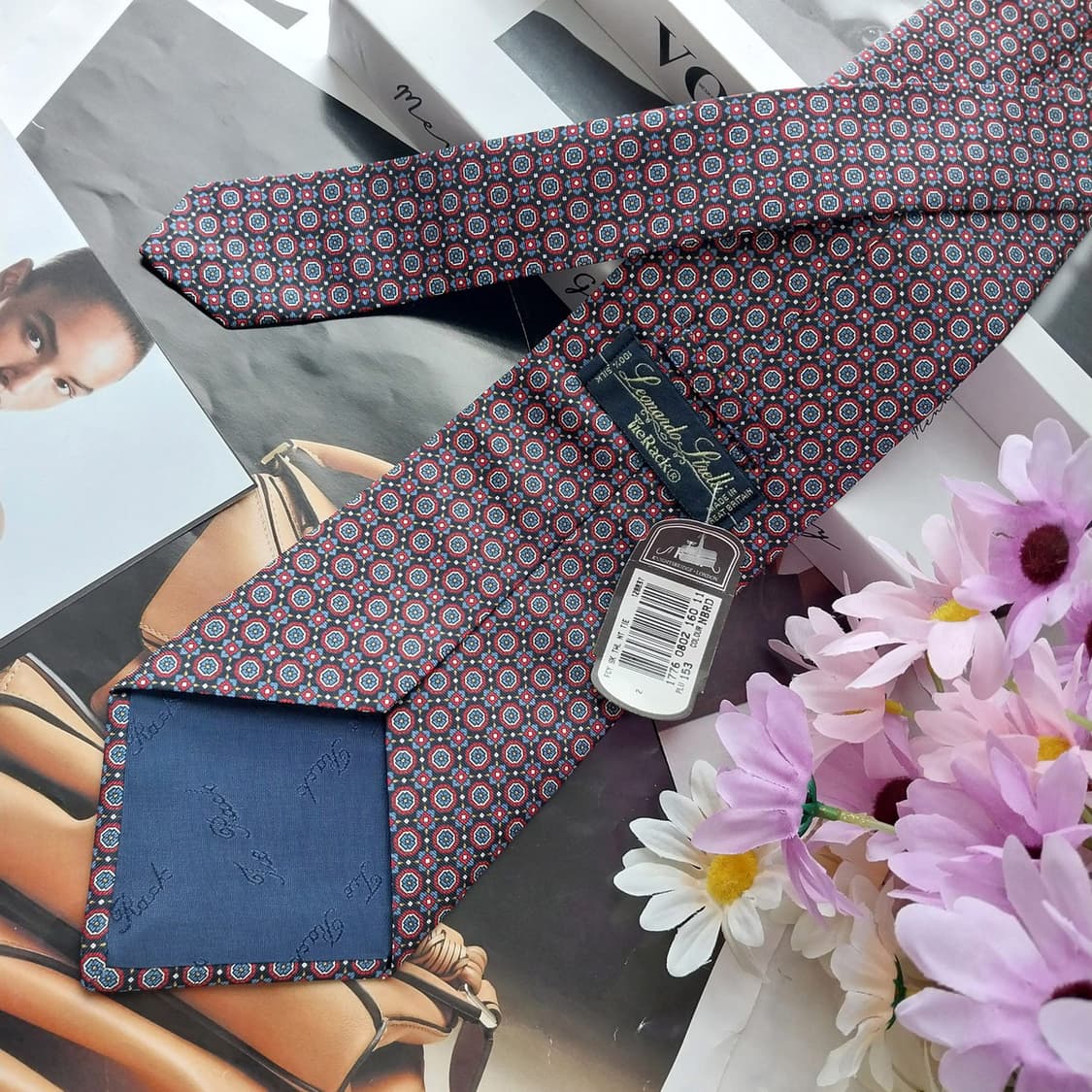 TIE RACK 타이랙 넥타이 블루 기하 패턴 10cm 새제품 K2561 상품이미지4