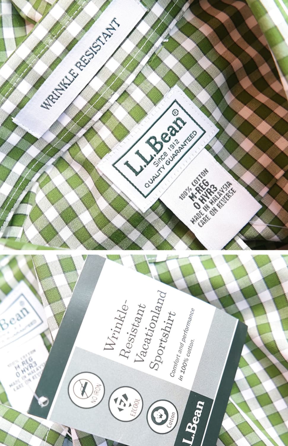 L.LBEAN 엘엘빈 코튼100 % 깅엄 체크남방  상품이미지6
