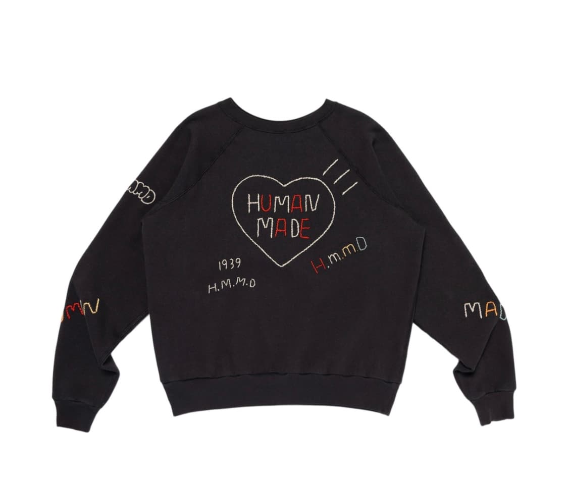 휴먼메이드 자수 스웨트셔츠 블랙 L 판매합니다 상품이미지1