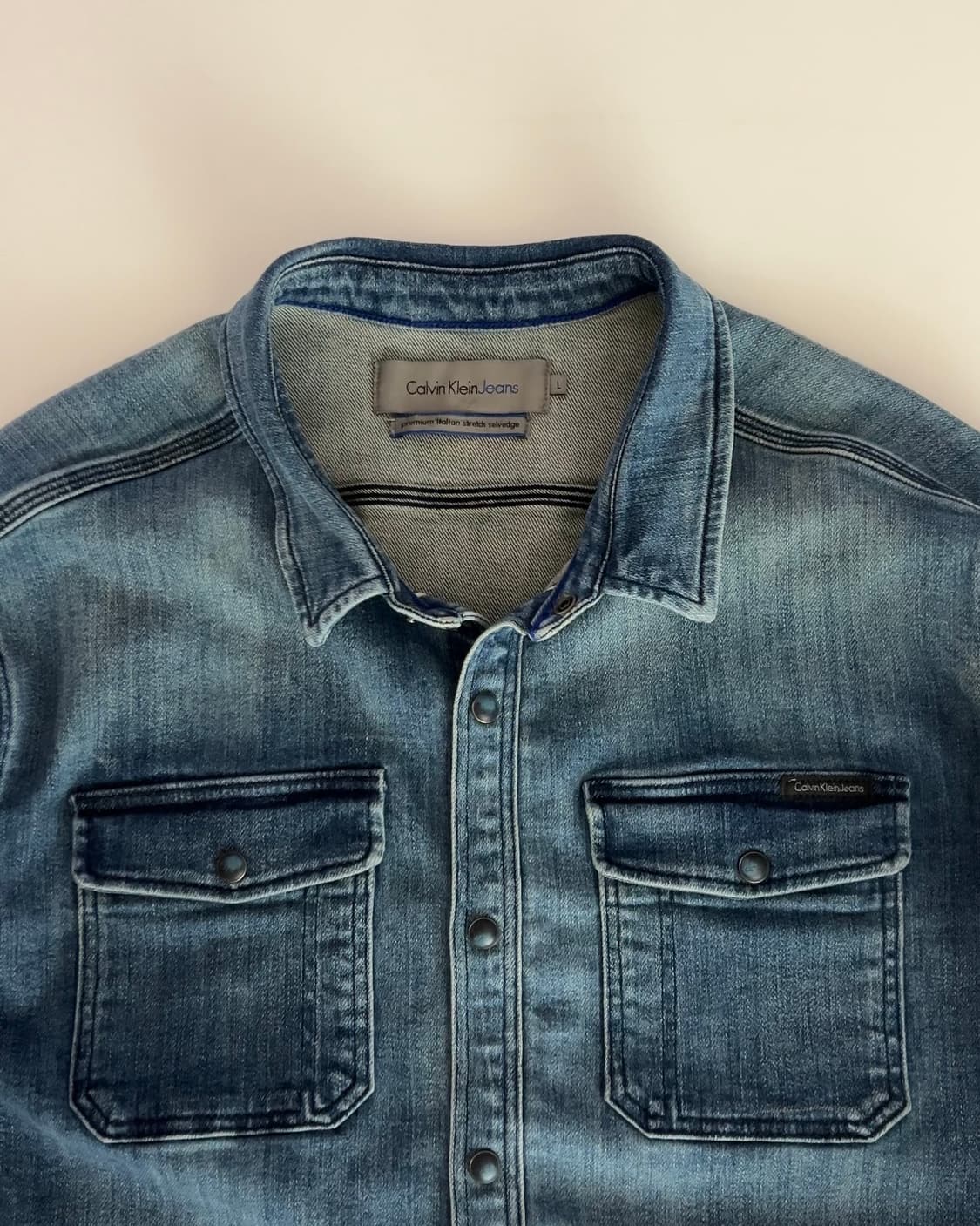 캘빈클라인 투포켓 데님 웨스턴 셔츠 L 상품이미지3