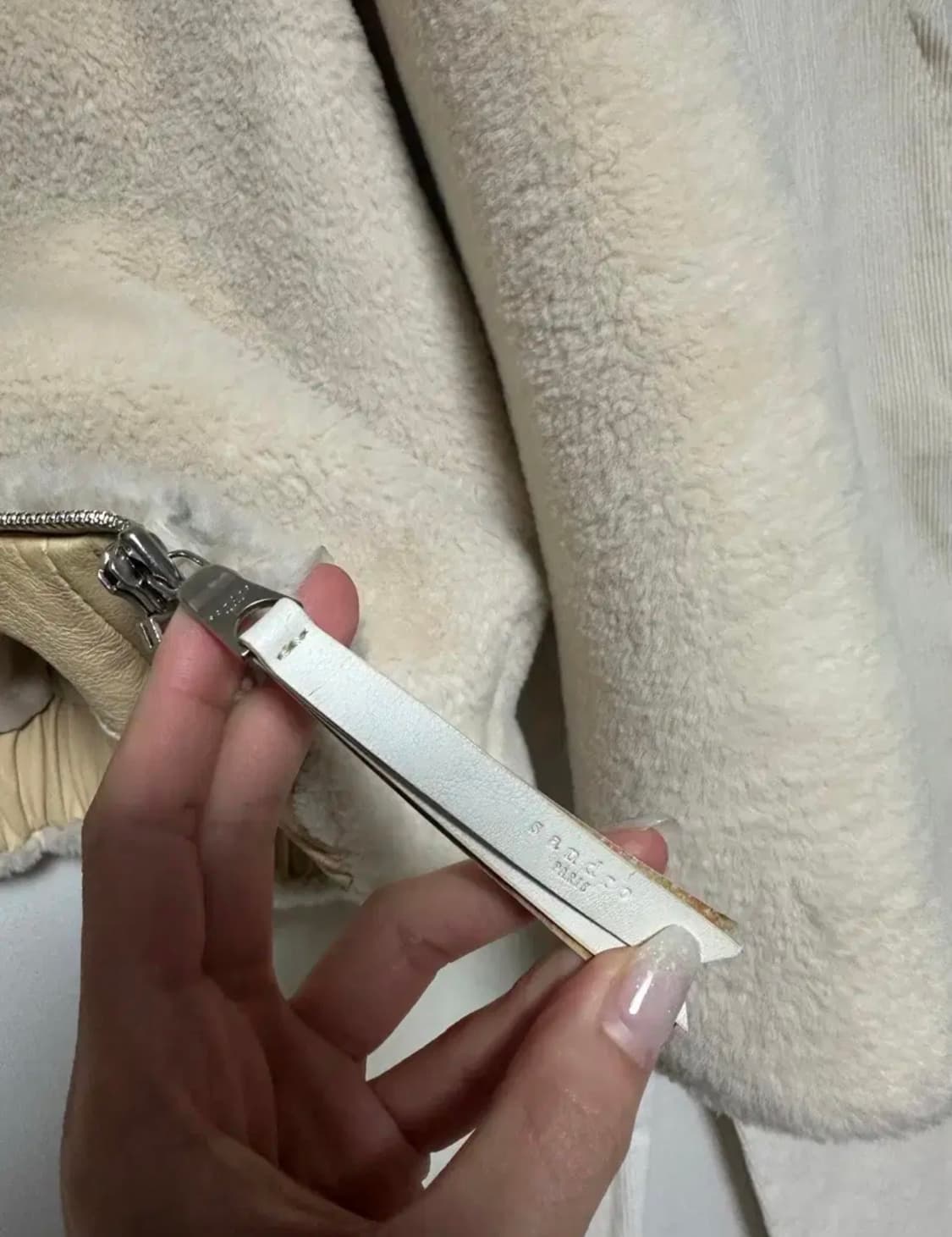 산드로 양가죽배색 에코퍼자켓 상품이미지5