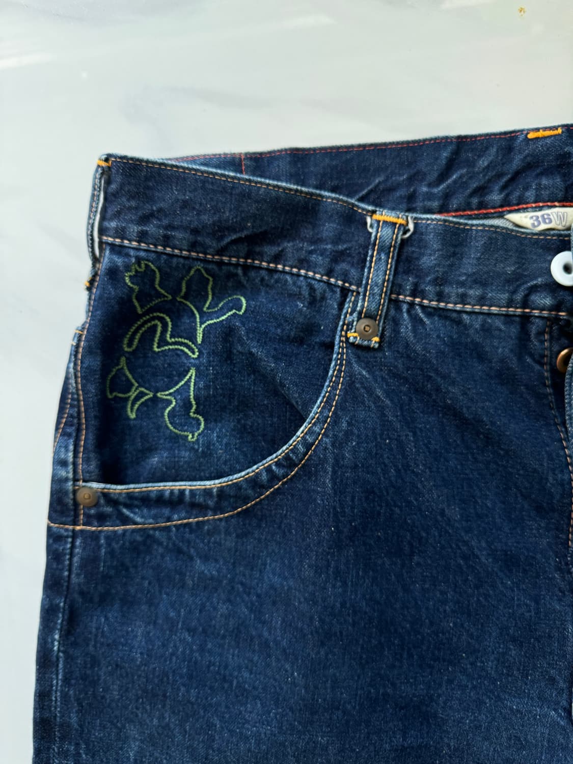 [희귀] Evisu by Philip Goss 9055 가죽 스트랩 데님 상품이미지4