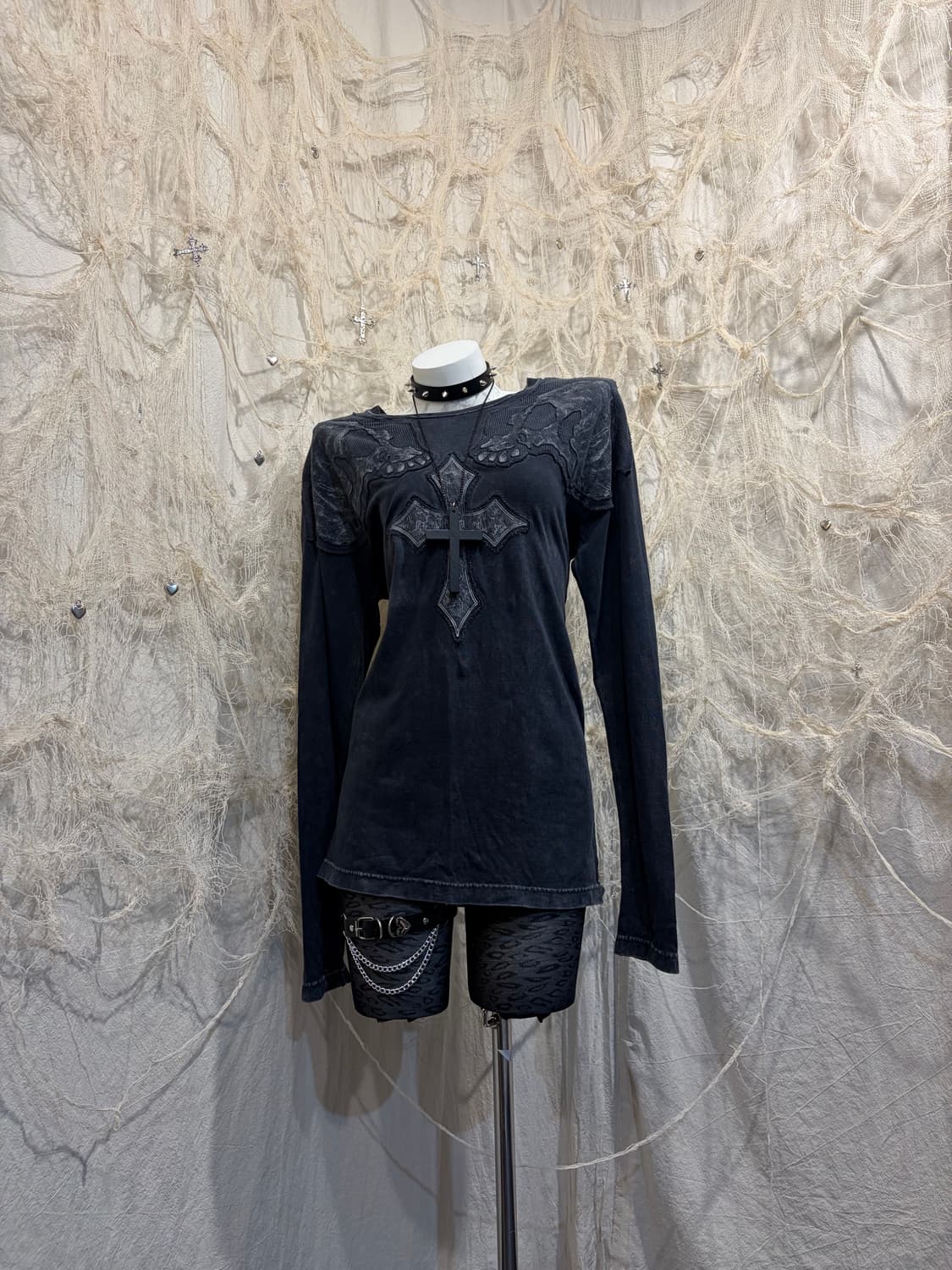 Buckroo Y2K cross skull long sleeve 상품이미지3