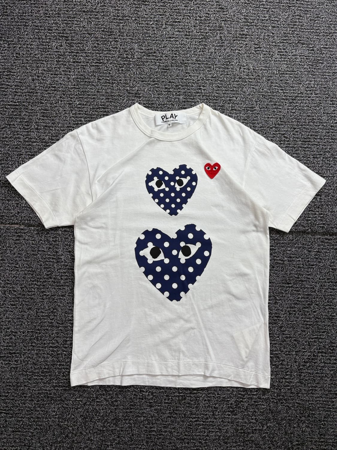 꼼데가르송 플레이 폴카 닷 더블하트 티셔츠 2002 상품이미지2