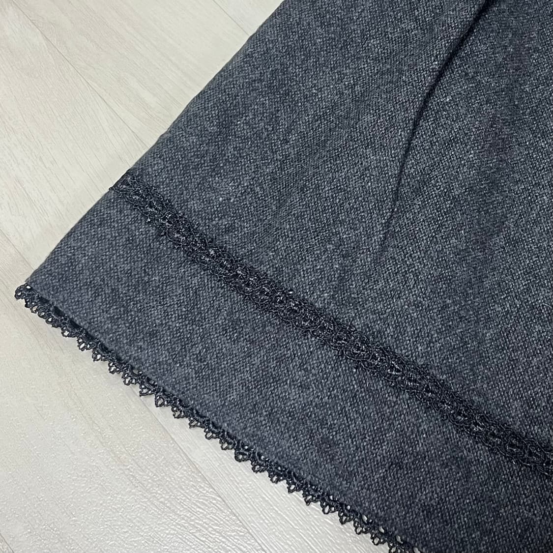 일본빈티지 모리걸 챠콜 미디 스커트 상품이미지5