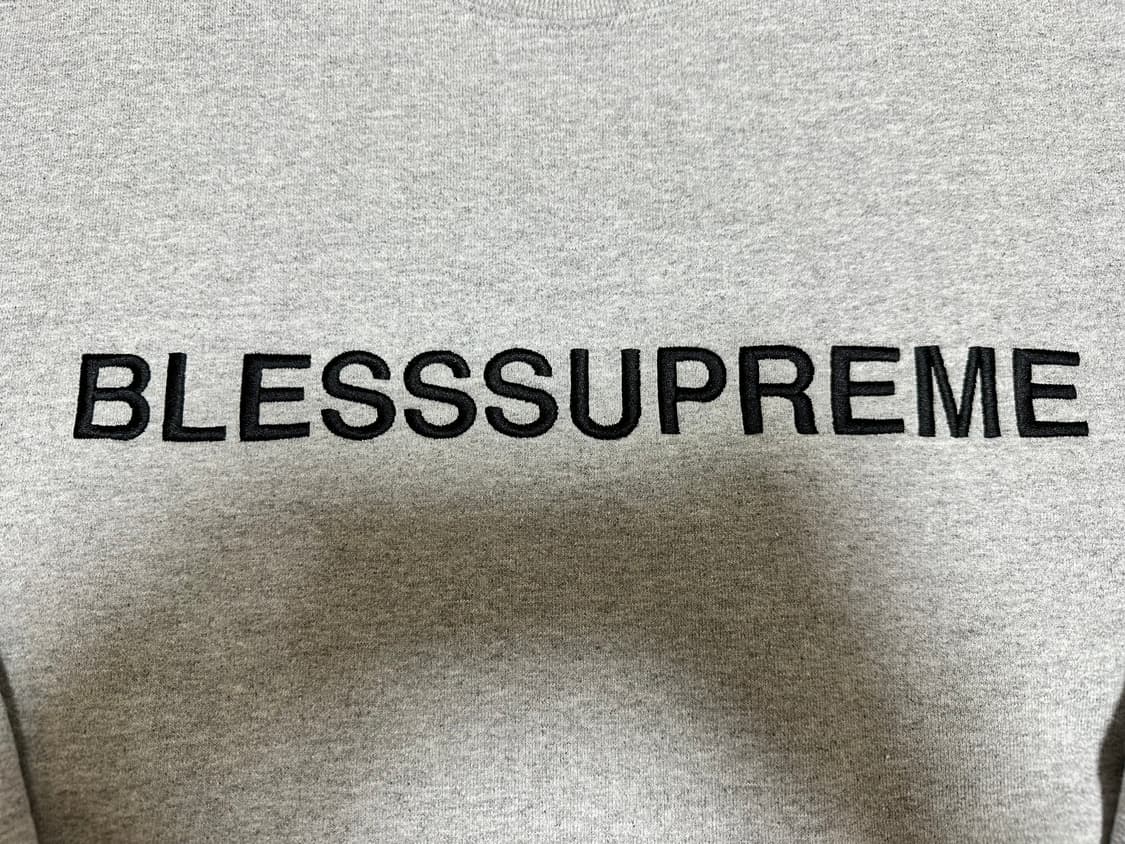 슈프림 x 블레스 크루넥 헤더 그레이 - 23FW 상품이미지3