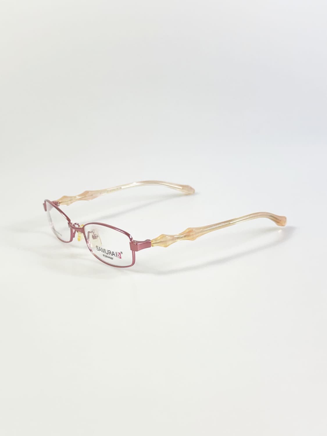 SAMURAI EYEWEAR 핑크 슬림 스퀘어 메탈 빈티지 안경 상품이미지3