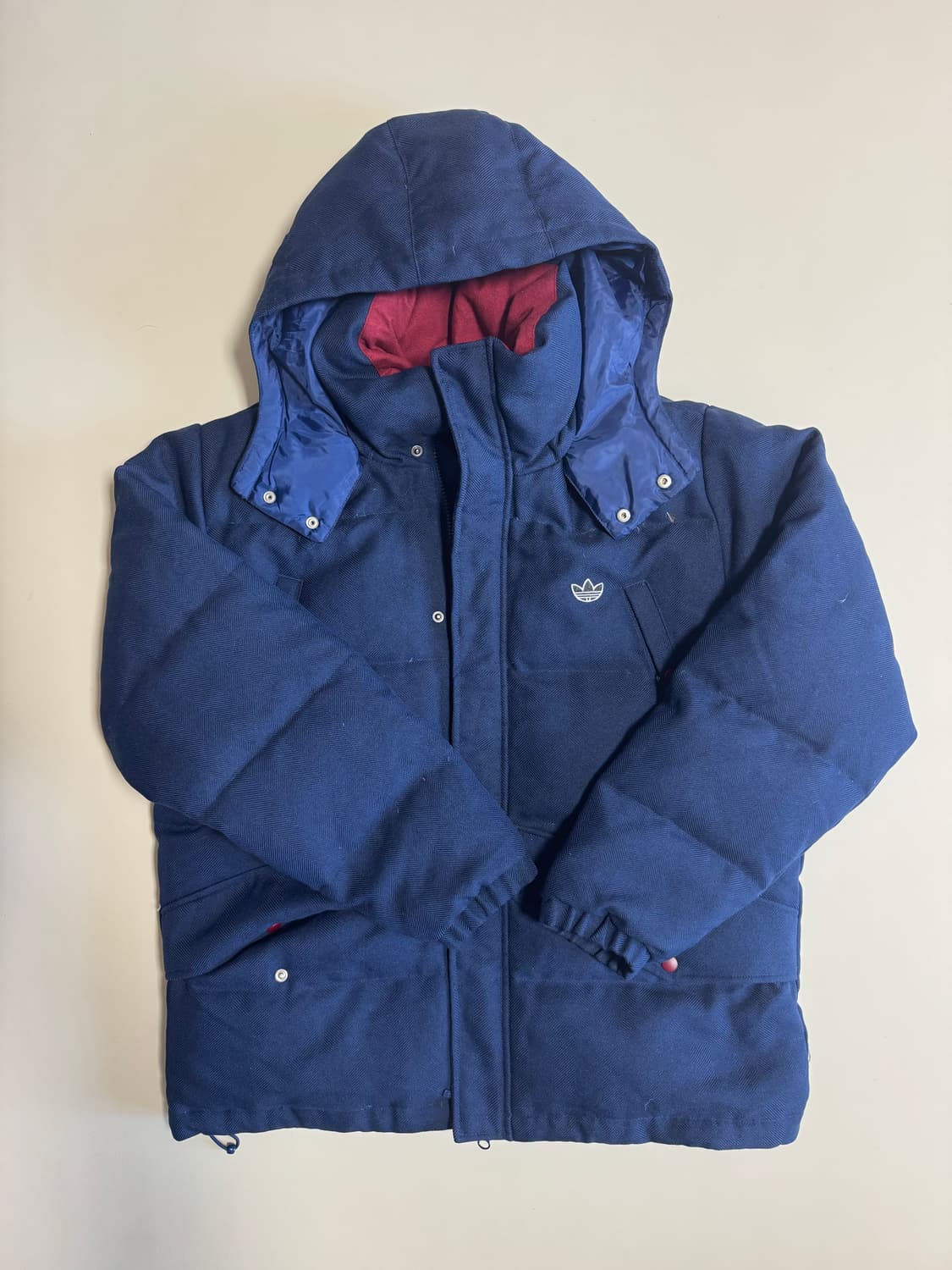 (105)아디다스 네이비 헤링본 후드 패딩 상품이미지1