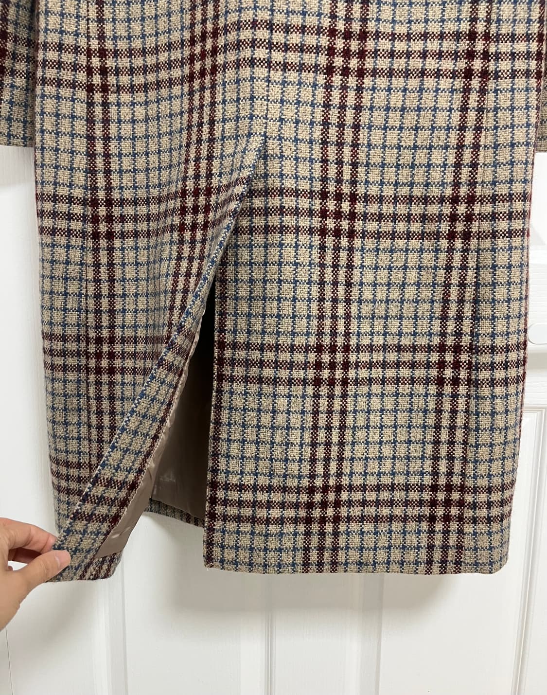 톰보이 테일러드 롱 체크 코트 (오버핏) 상품이미지6