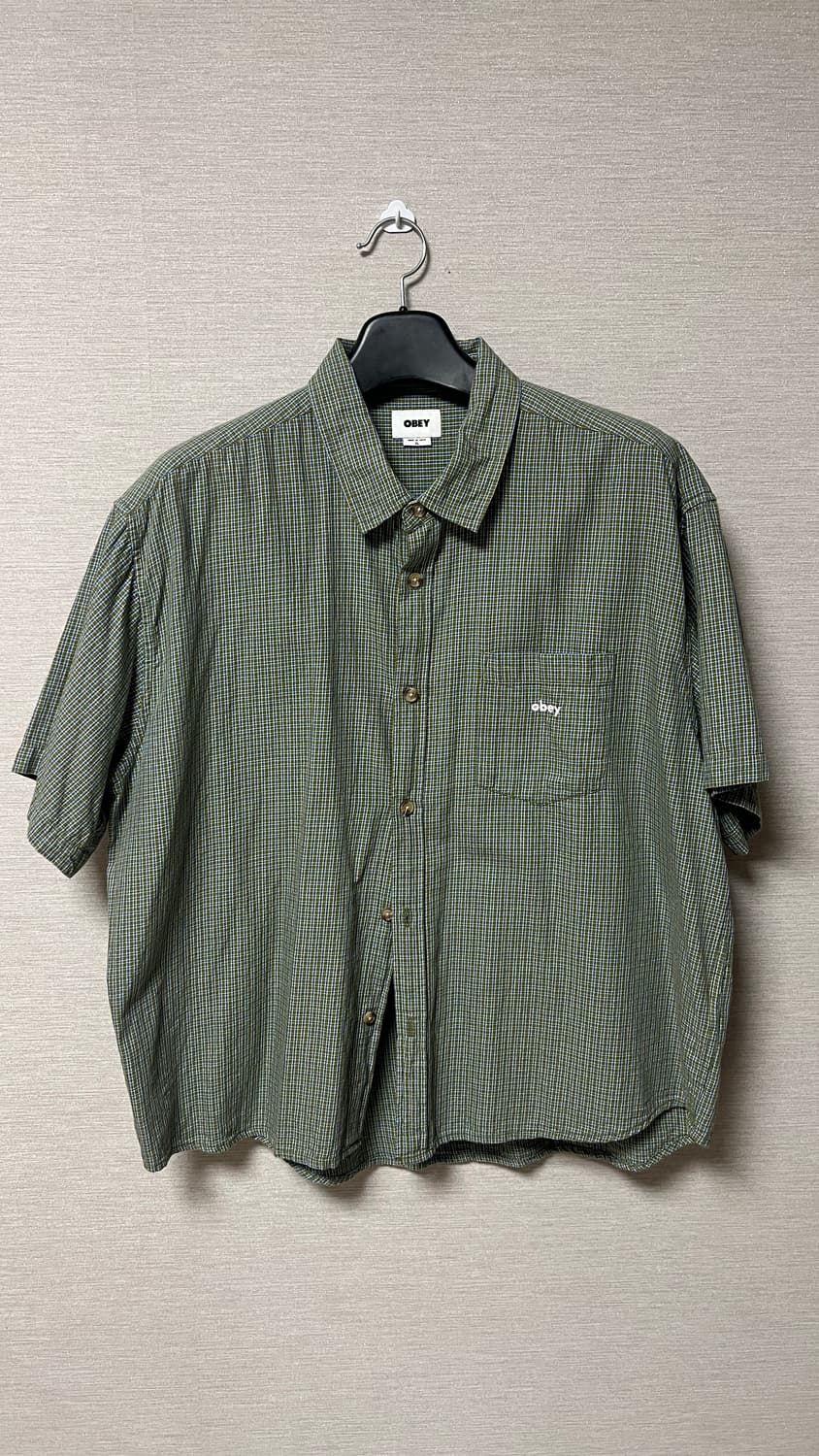 오베이 반팔 체크 셔츠  OBEY BIGWIG PROOF WOVEN 상품이미지1