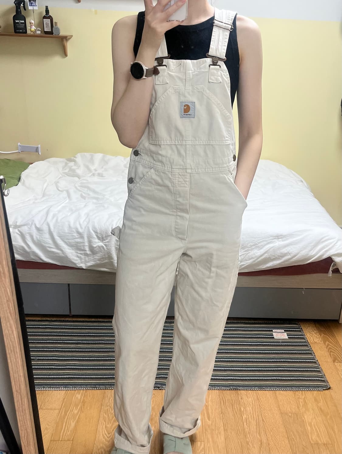 칼하트 오버롤 멜빵 팬츠 베이지 28x34 상품이미지1