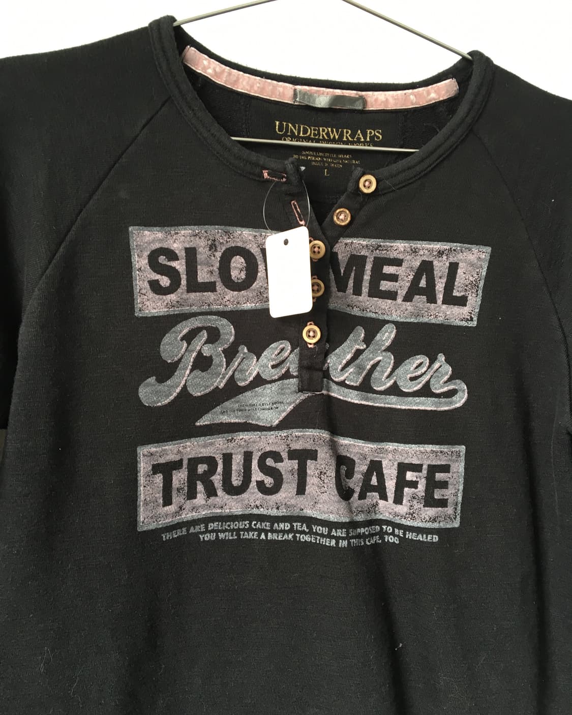 Lettering printing Henry neck t shirt 상품이미지3