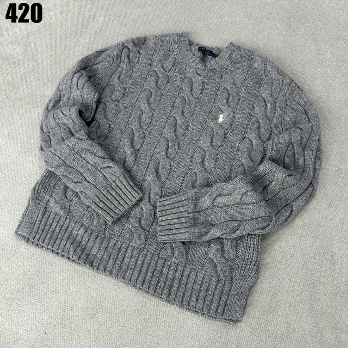 폴로 케이블니트 회색  상품이미지1