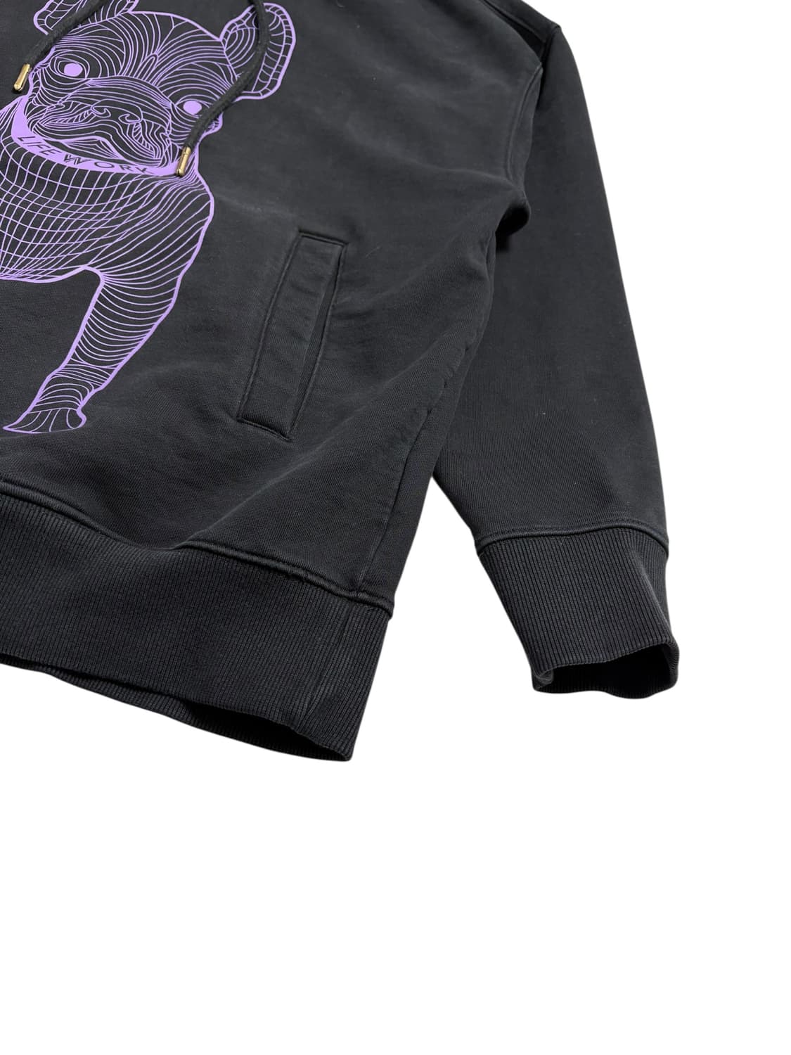 라이프워크 빅라독 퍼플 프린팅 후드티 블랙 상품이미지4