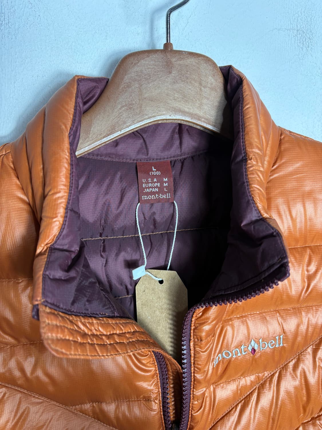 Montbell 몽벨 경량 패딩 주황 상품이미지4