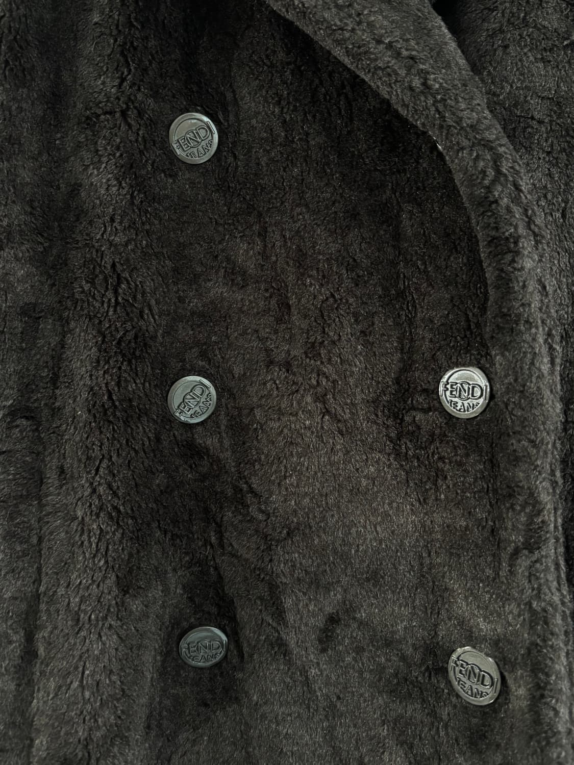 FENDI 펜디 페이크퍼 딥브라운 더블 코트 상품이미지7