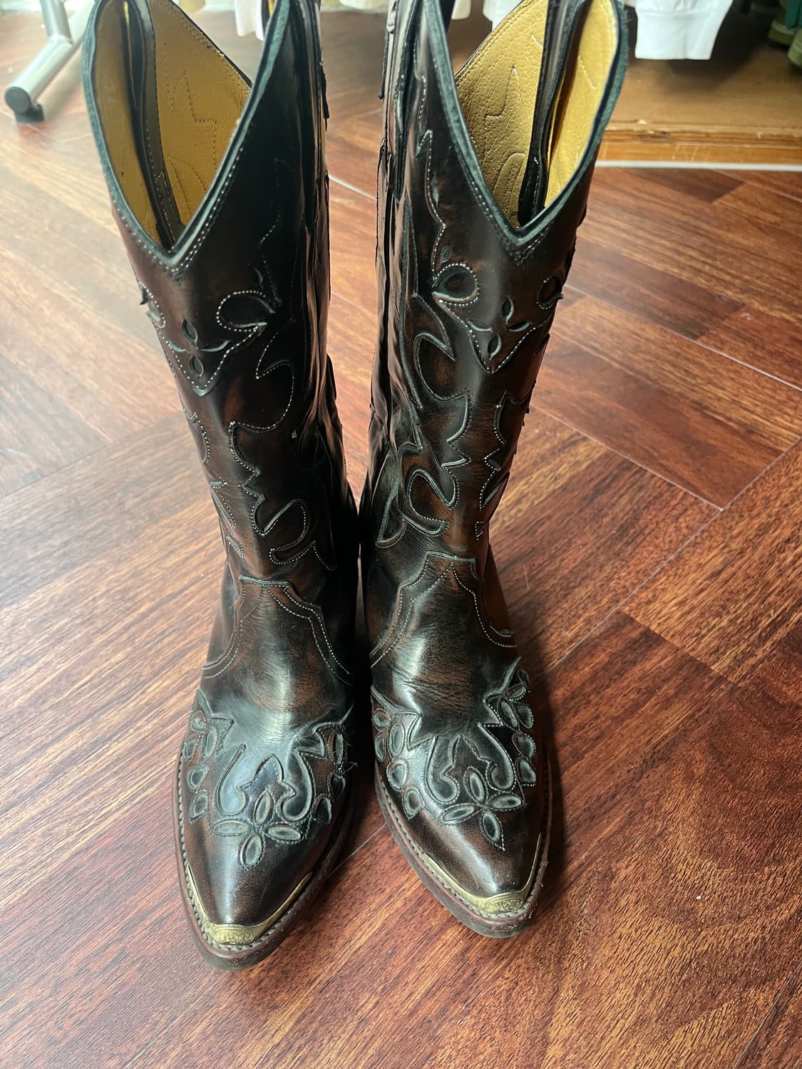 브라운 레더 플레임 웨스턴 부츠 230 상품이미지2