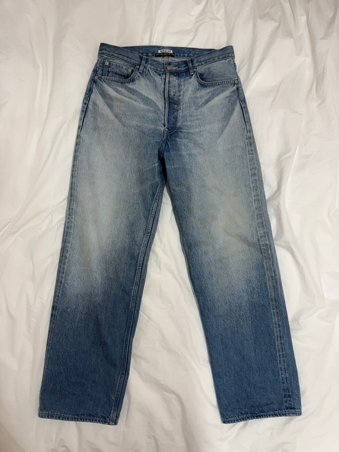 오라리 FW25 셀비지 페이디드 헤비 데님 와이드 팬츠 30 상품이미지1