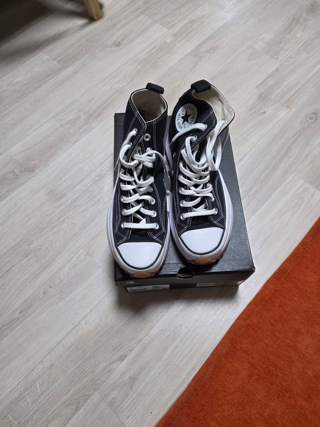 컨버스 런스타 하이크 하이 블랙 화이트 블랙 260 상품이미지3