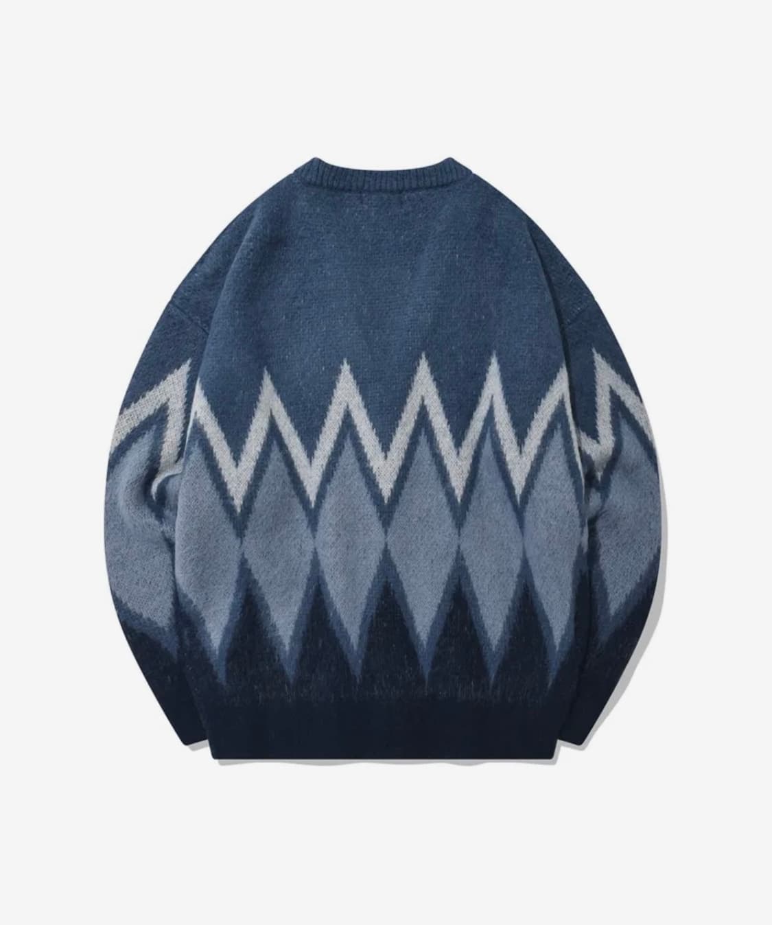 커버낫 아가일 모헤어 니트 가디건 네이비 상품이미지2