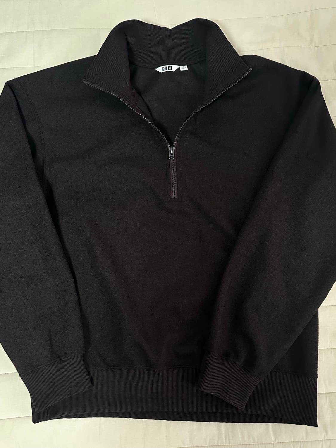 유니클로 브러시드 하프집 스웨트셔츠 (다크브라운,M,새제품) 상품이미지3