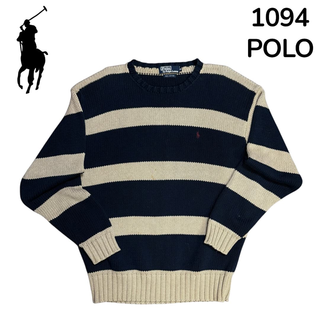 90s 폴로 랄프로렌 단가라 스트라이프 오버핏 니트 스웻셔츠 L 상품이미지2