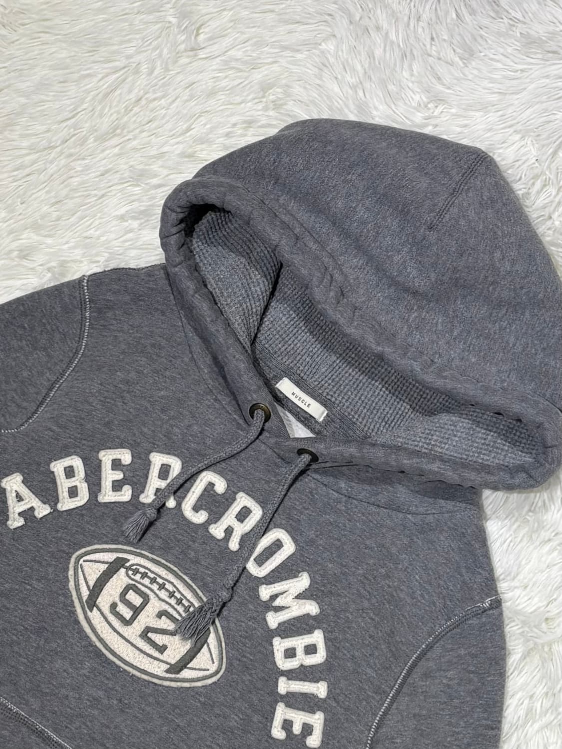 아베크롬비 빅로고 그레이 헤비스웻 후드 상품이미지4