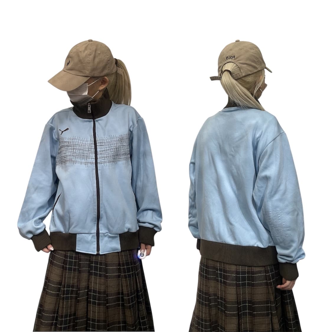 푸마 와투케 스카이 블루 초코 브라운 카라 트랙탑 져지 L 상품이미지1