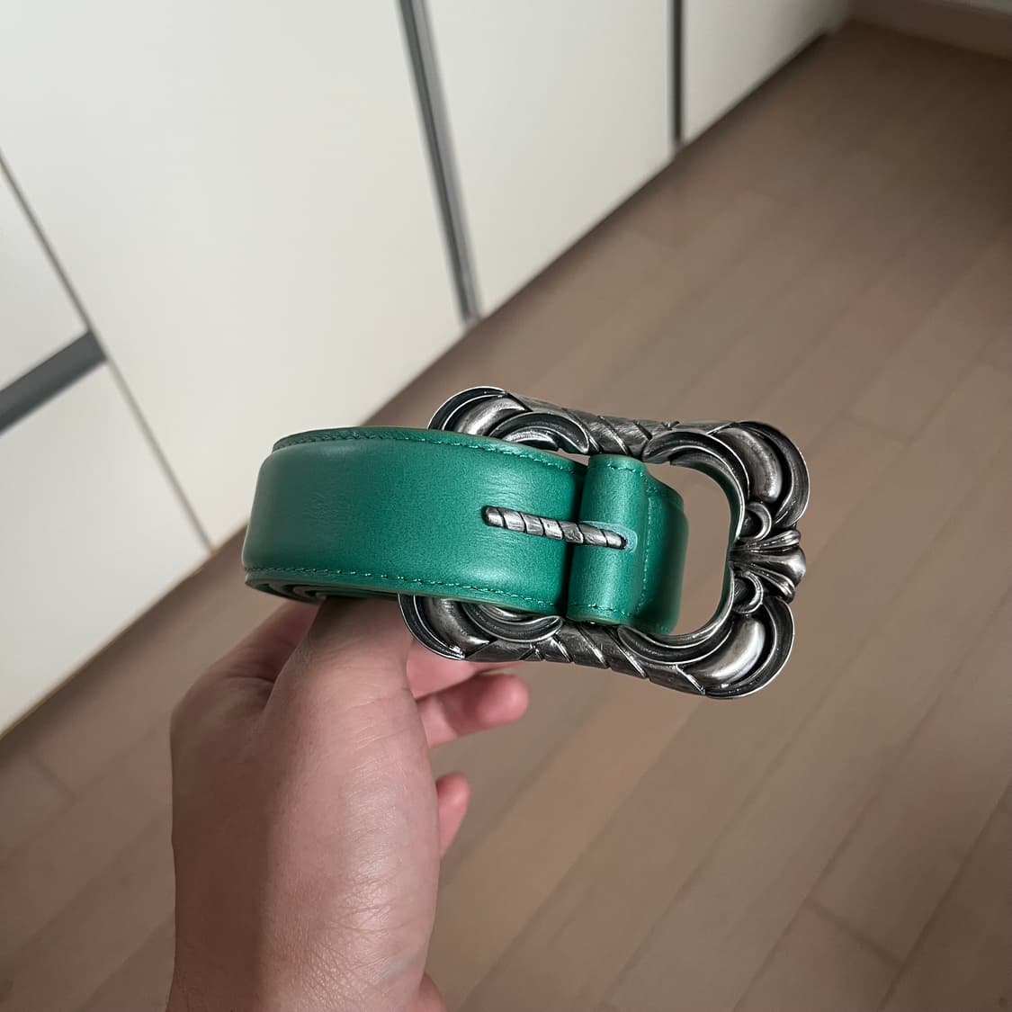 [2] 언더마이카 더블 플로럴 벨트 그린 상품이미지1