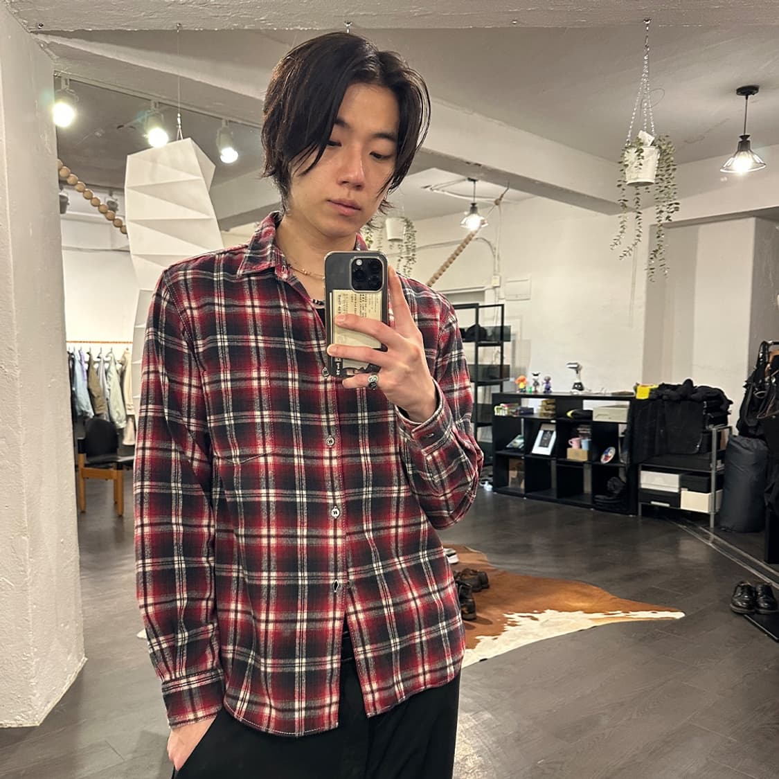 꼼데가르송 옴므 도킹 체크 셔츠 상품이미지4