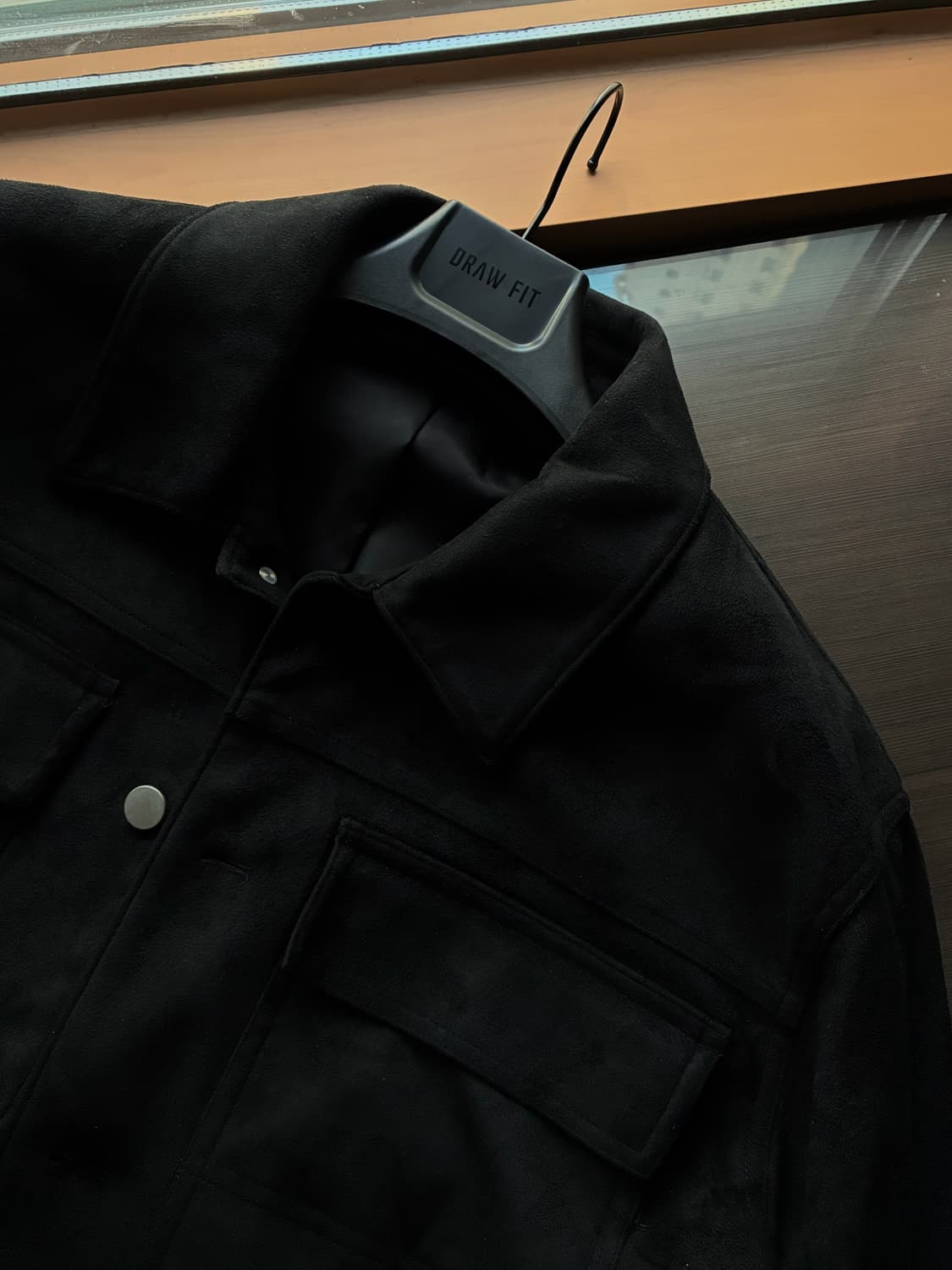 (L) 드로우핏 레이어 미니멀 스웨이드 자켓 [BLACK] 판매 상품이미지10