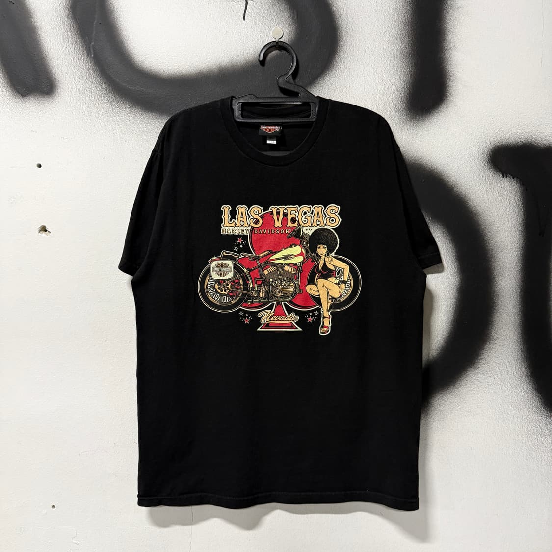 할리데이비슨 USA 라스베가스 빅 프린팅 반팔 티셔츠 상품이미지1