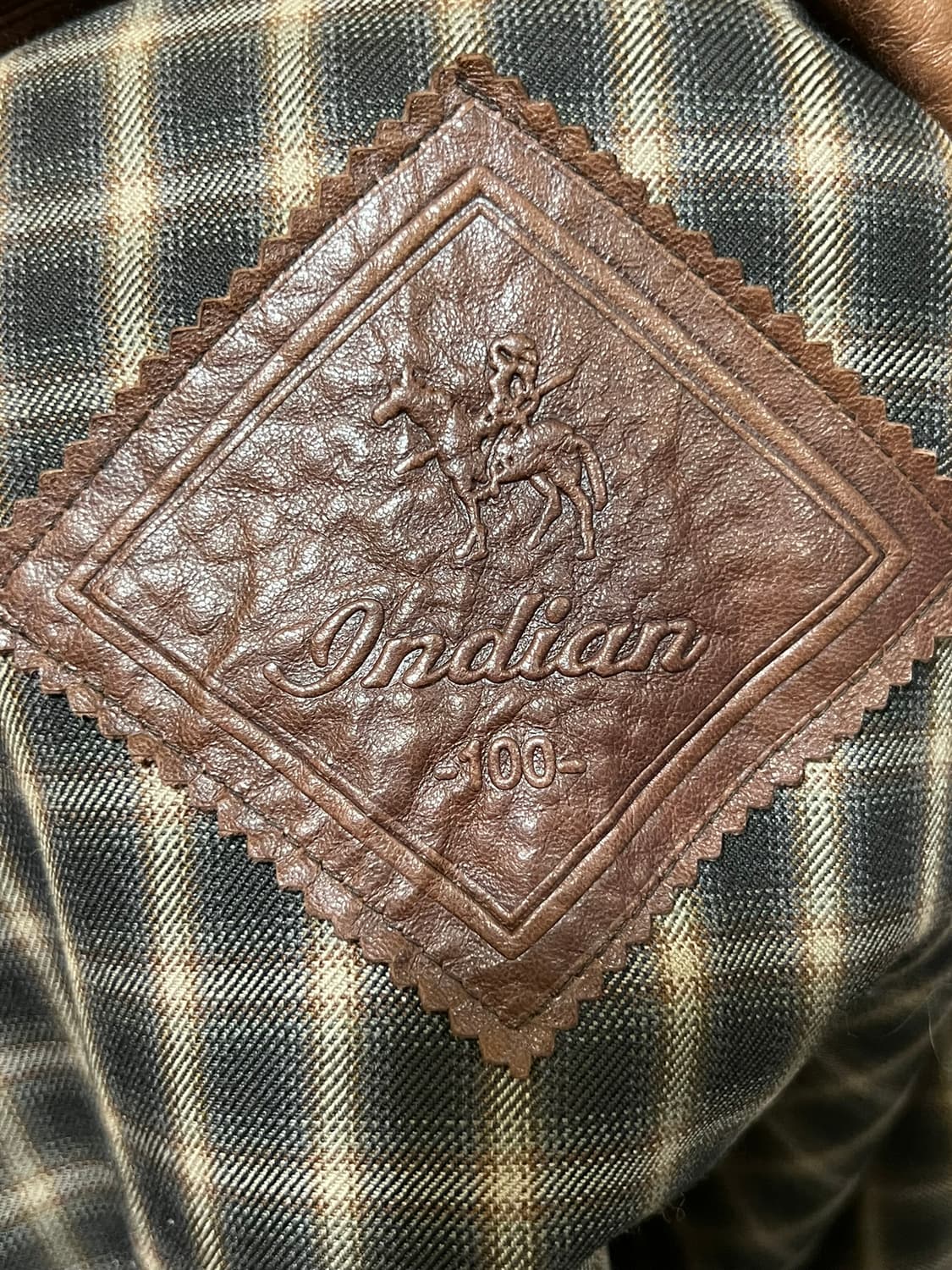 90s [100] INDIAN 빈티지 천연 가죽 블루종 자켓 상품이미지6