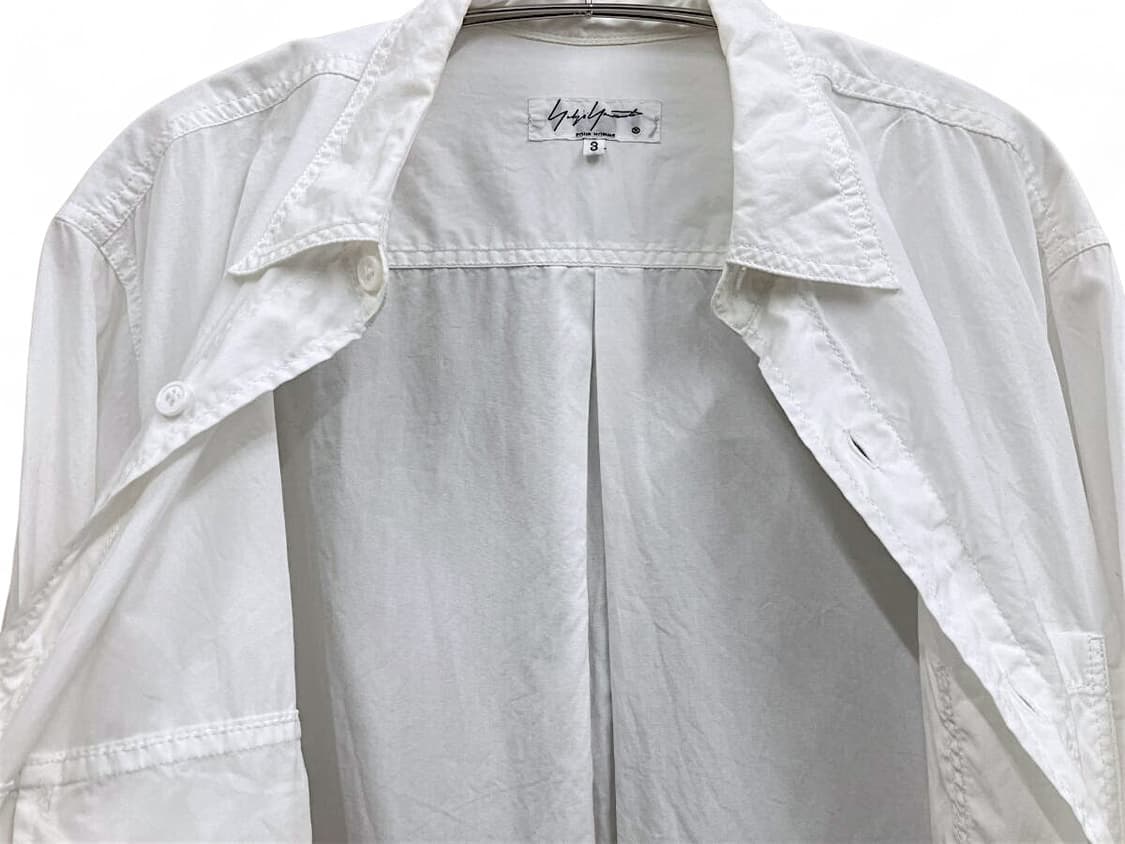요지 야마모토 뿌르옴므 화이트 오버 셔츠 상품이미지3