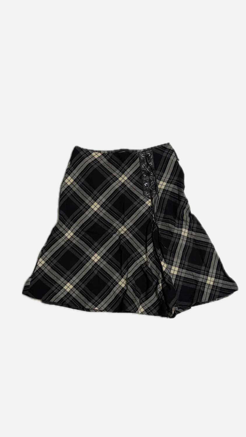 체크 패턴 아일렛 스커트  상품이미지1