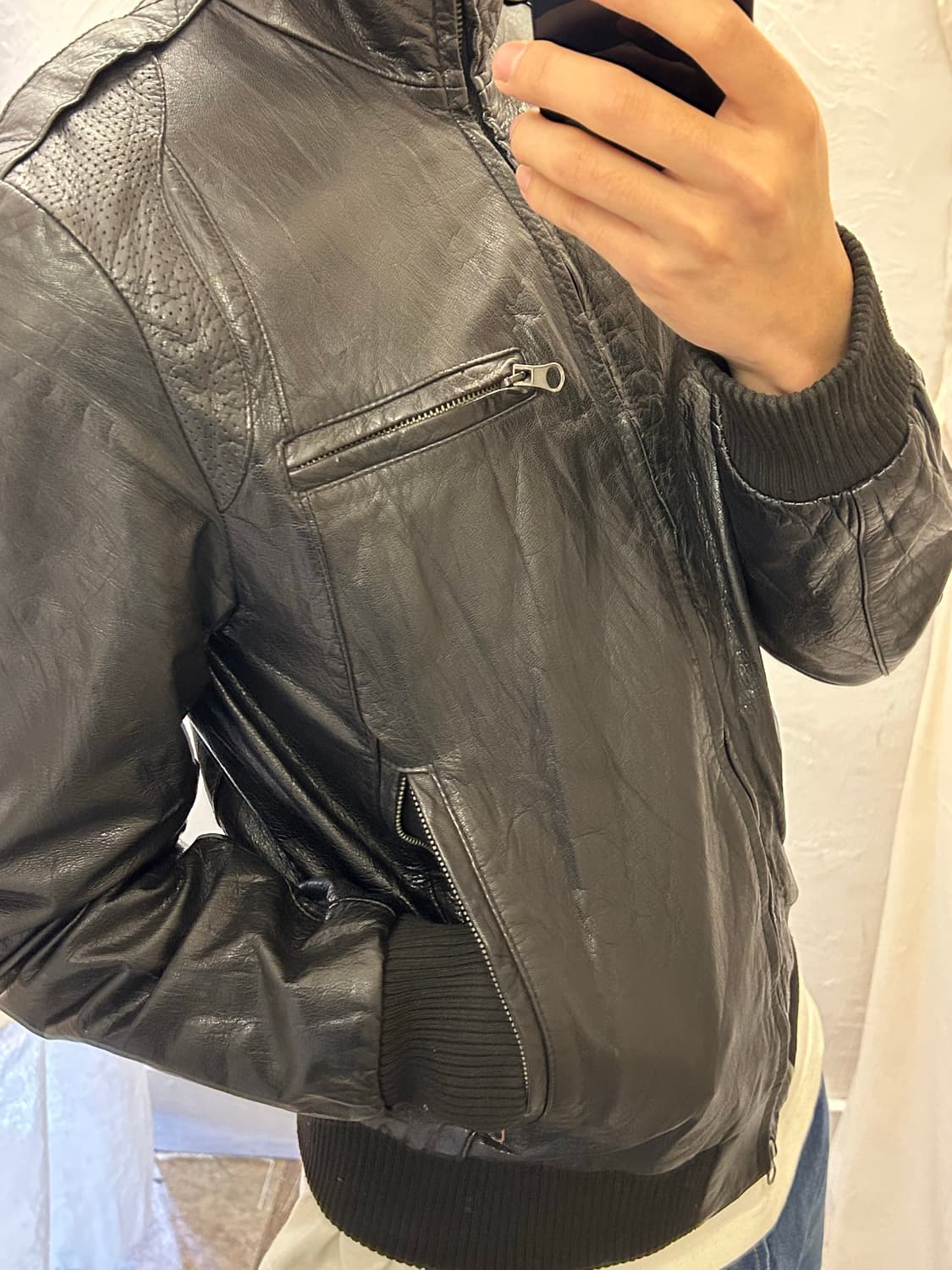 Zara man 슬림 레더자켓 상품이미지2