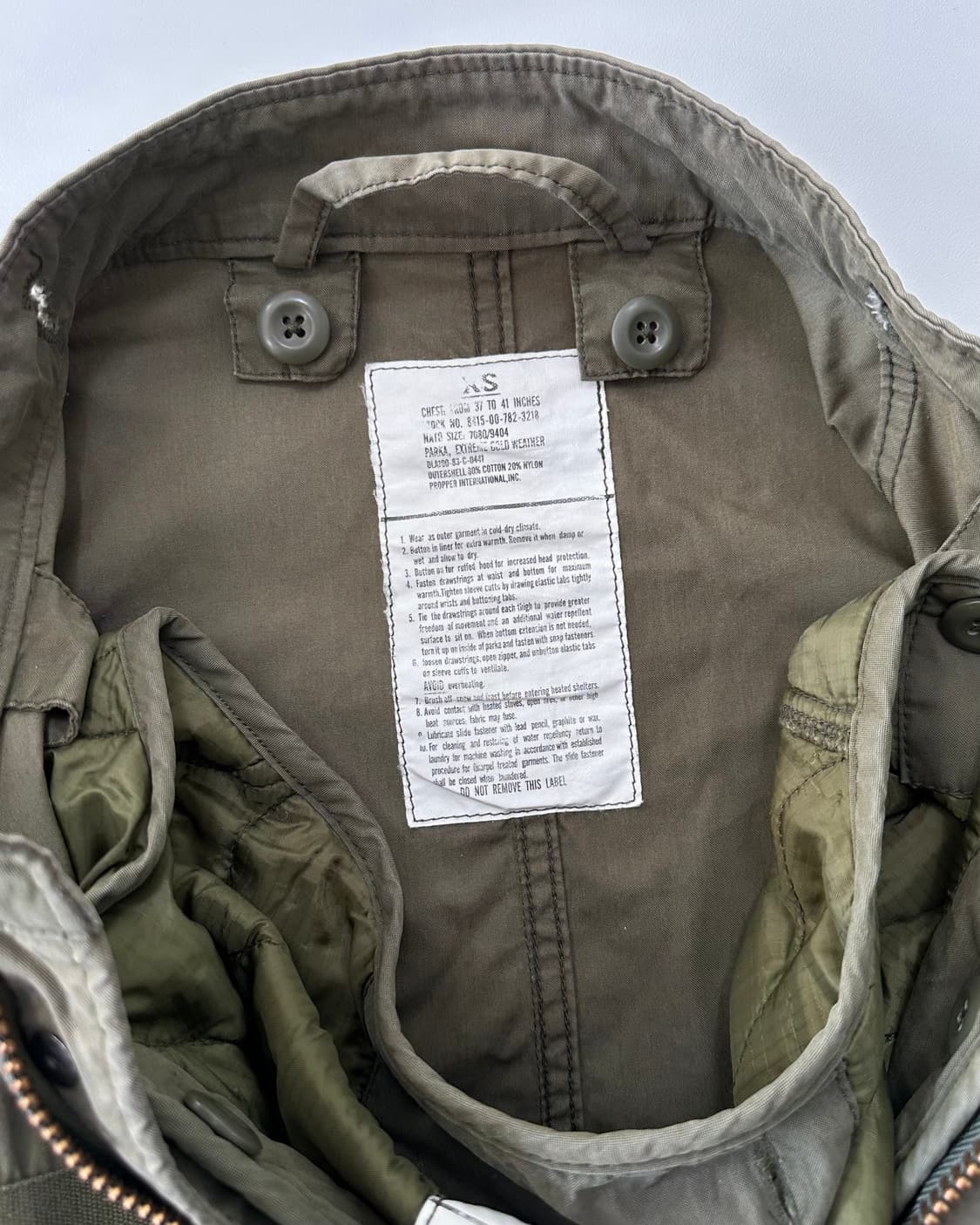 [XS]프로퍼 PROPPER 미군 M65 피쉬테일 파카 상품이미지8