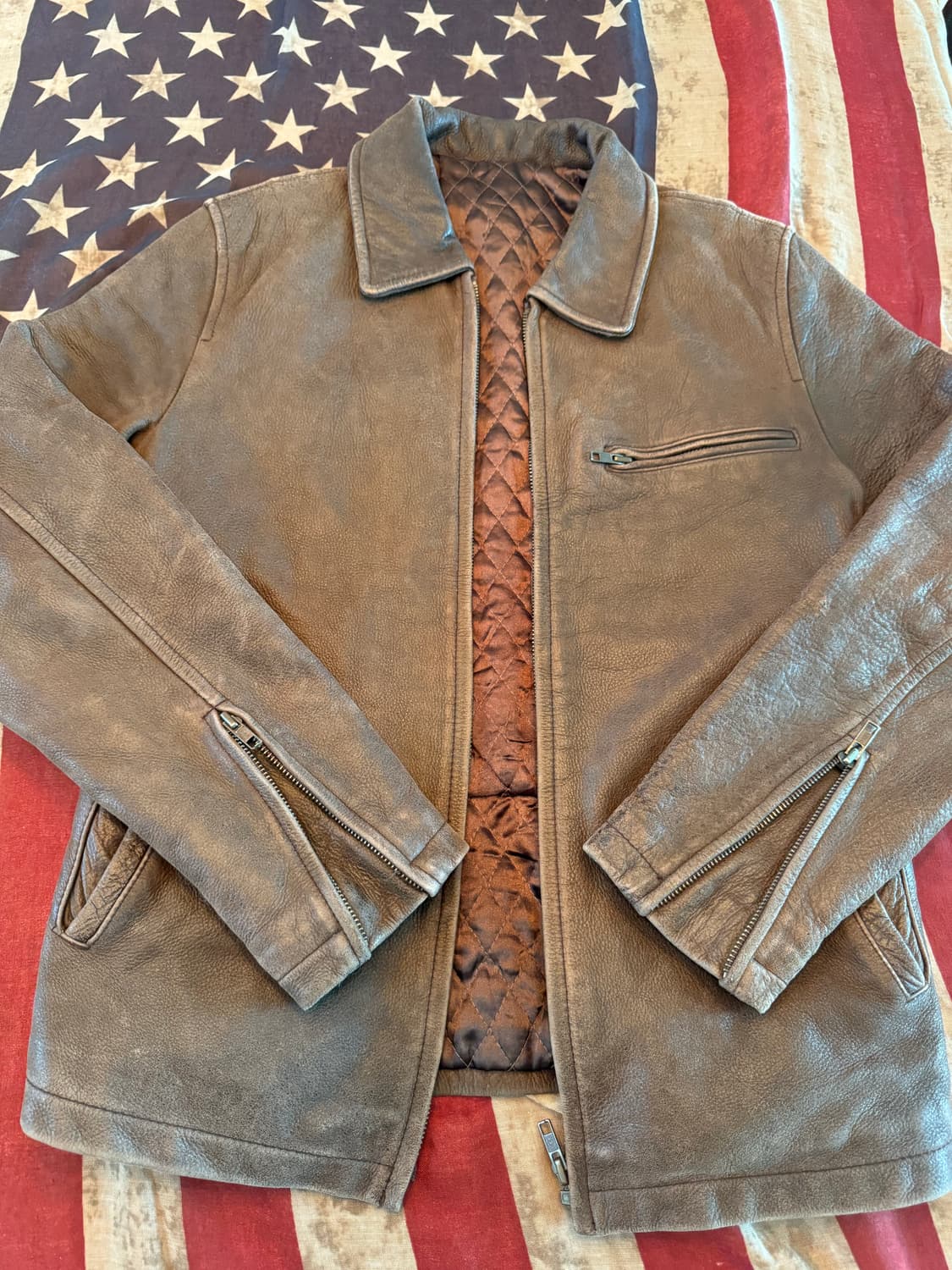 빈티지 소가죽 레더 자켓 상품이미지1