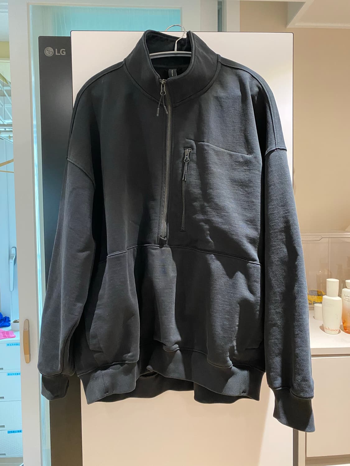 MOIF AW25 배기 하프집업 블랙 1사이즈 상품이미지2