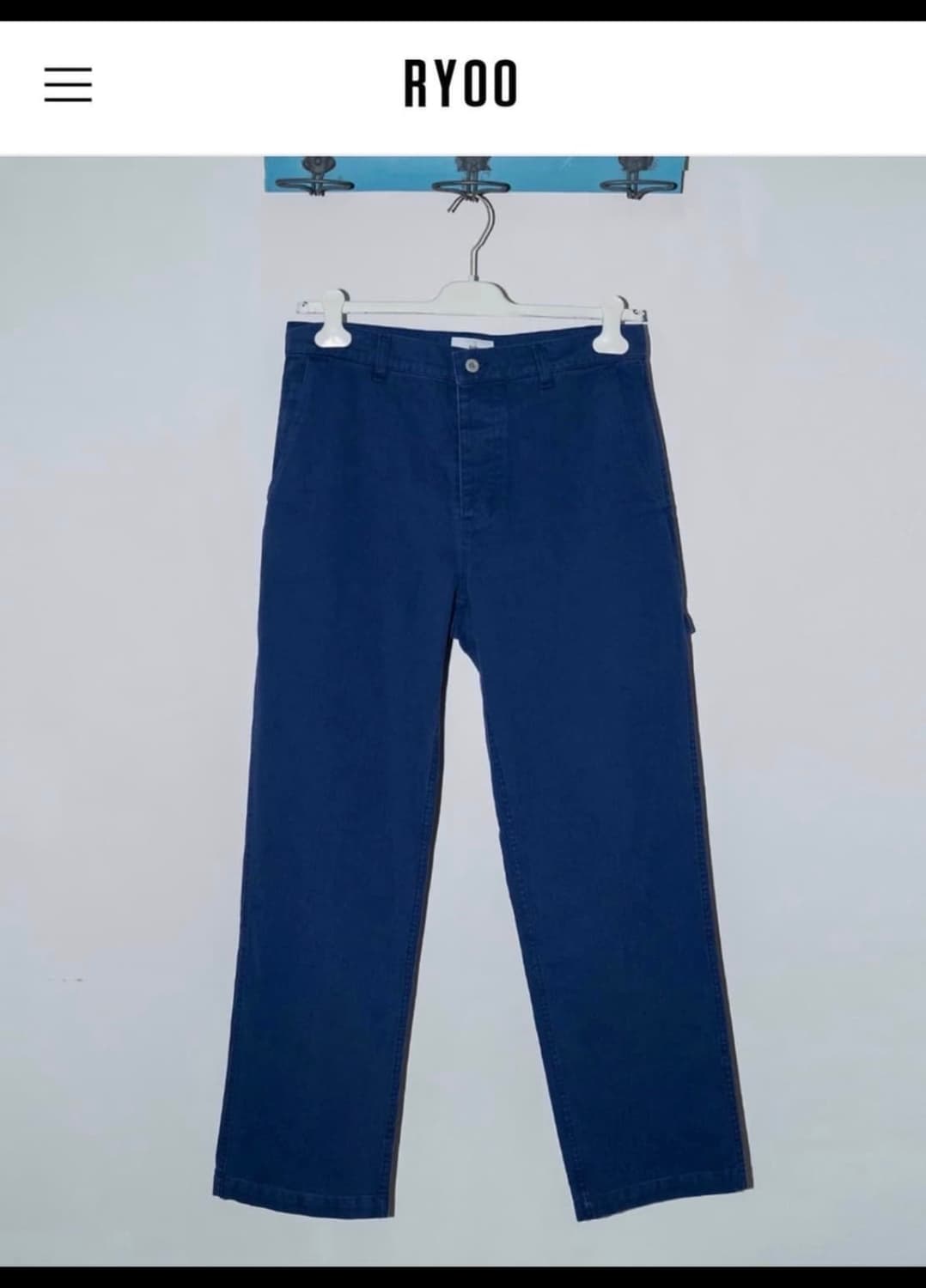 RYOO 페인터 팬츠 블루 L사이즈 상품이미지1