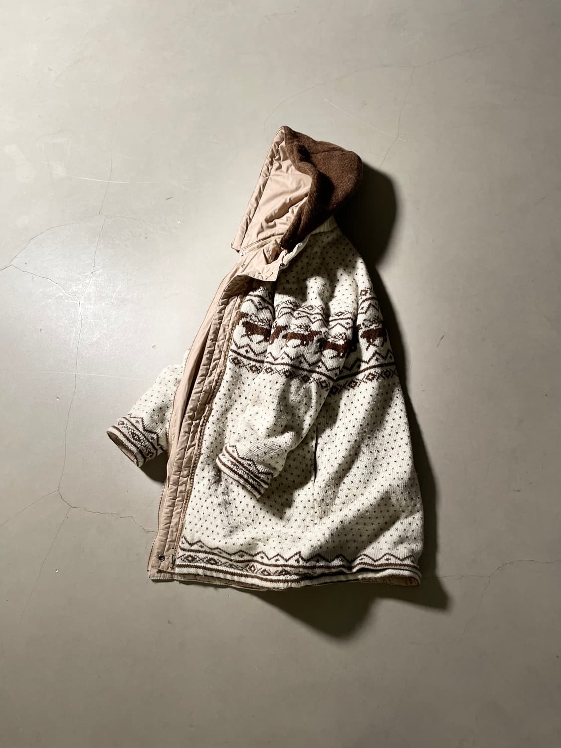 90’s Vintage Reversible Knit Hood Jacket 상품이미지1