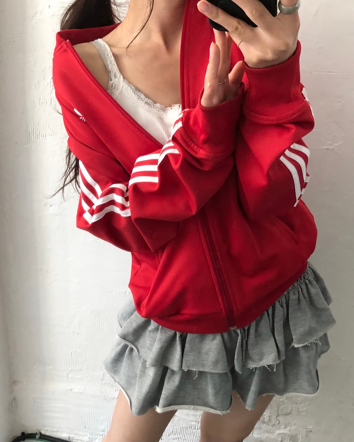 Adidas 아디다스 레드 컬러 슈퍼스타 트랙탑 상품이미지9