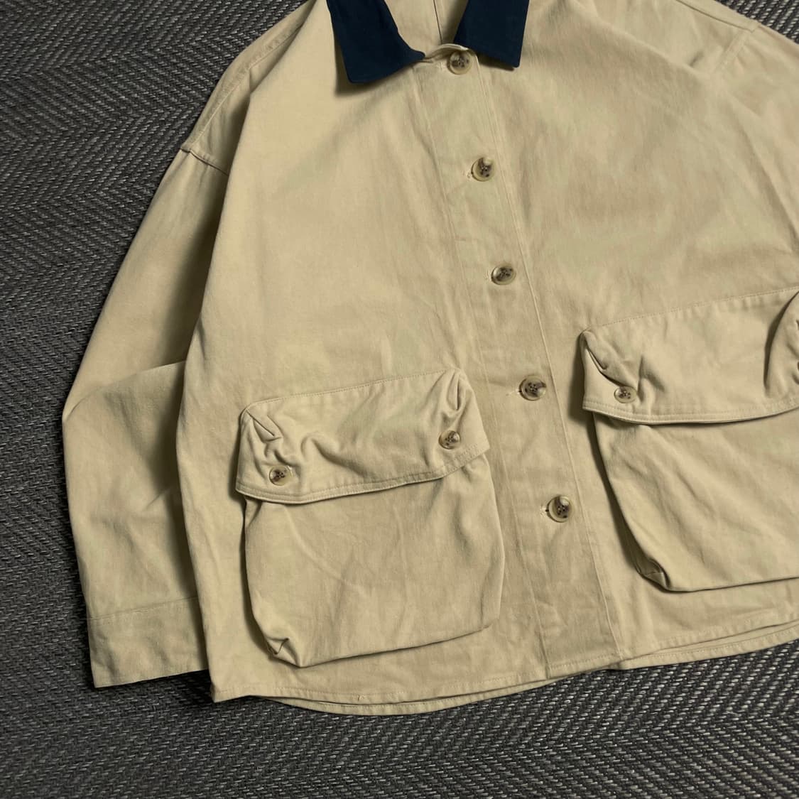 빈티지 배색 카라 워크 헌팅 자켓 베이지y 4926 상품이미지4